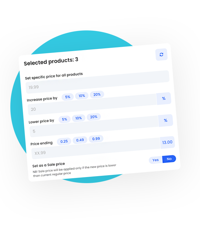 Bulk update woocommerce product prices